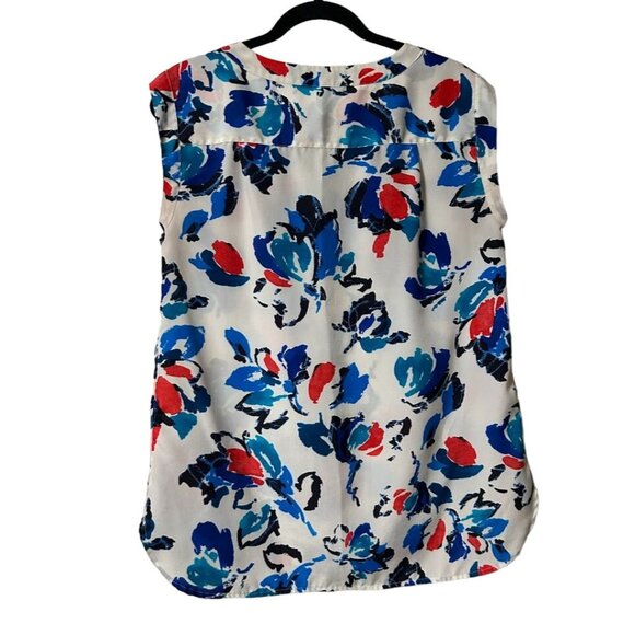 Sleeveless J.Crew Floral Print Blouse Top Size Small Scoop Neck - Picture 5 of 5